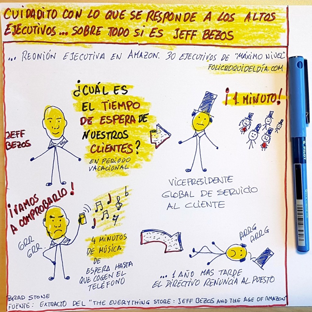 Si te pregunta Jeff Bezos mejor acertar con la respuesta o decir que no se sabe o lo que sea. Las respuestas a determinado nivel importan bastante. Brad Stone