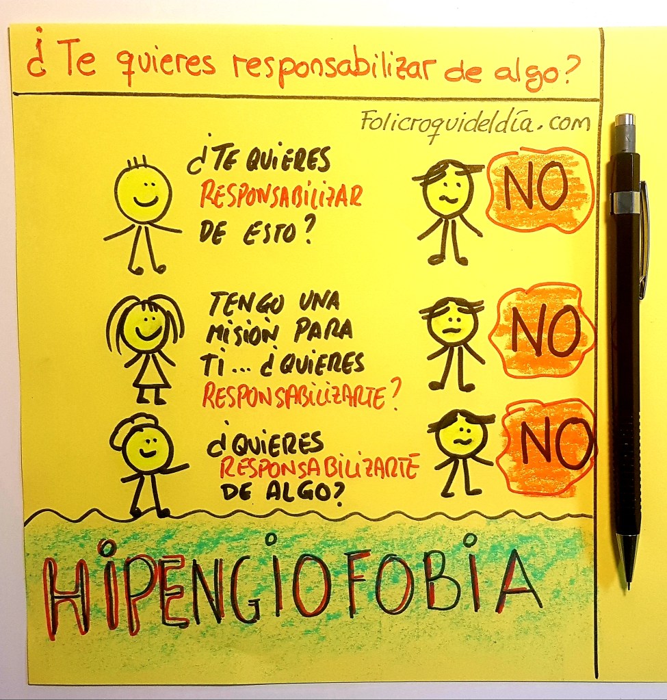 ¿Te quieres responsabilizar de algo?. Hipengiofobia. Es el miedo persistente, obsesivo, irracional y enfermizo ante cualquier tipo de responsabilidad