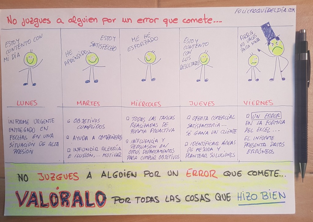 No juzques a alguien por un error que&nbsp;comete.