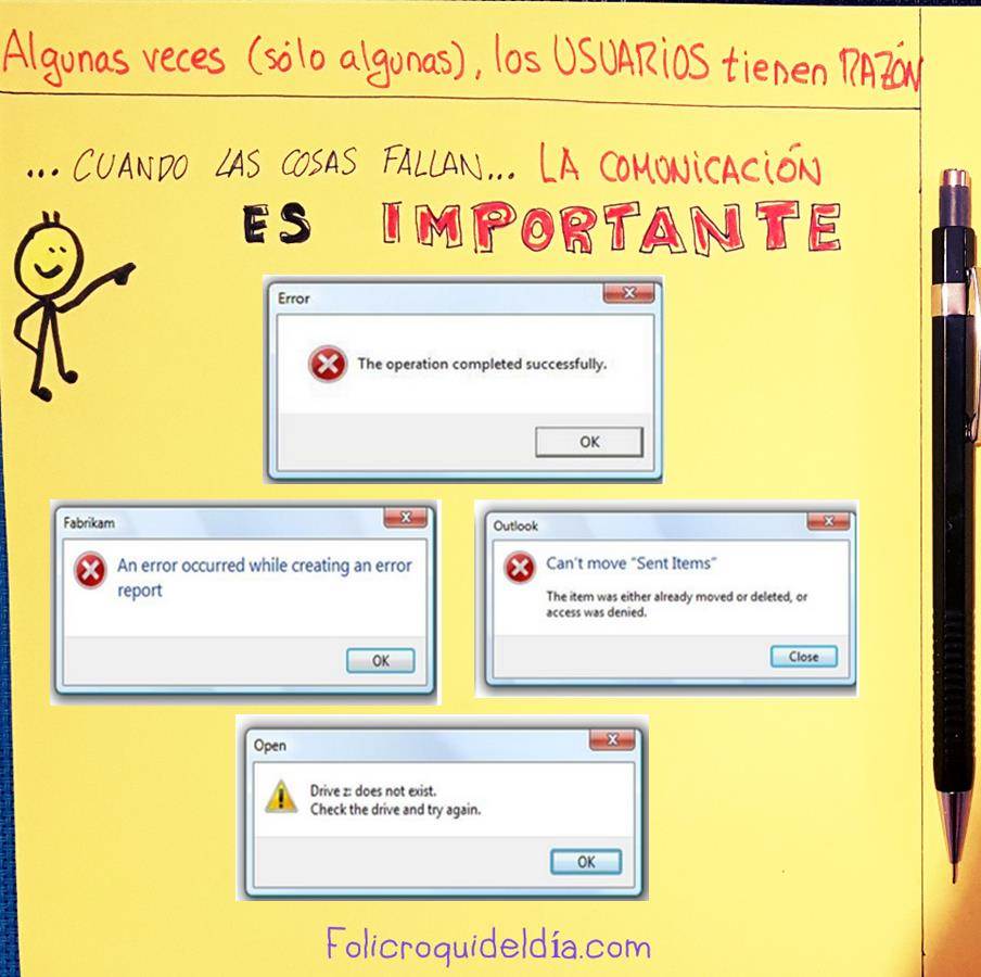 Cuando las cosas fallan una buena Comunicación es importante…