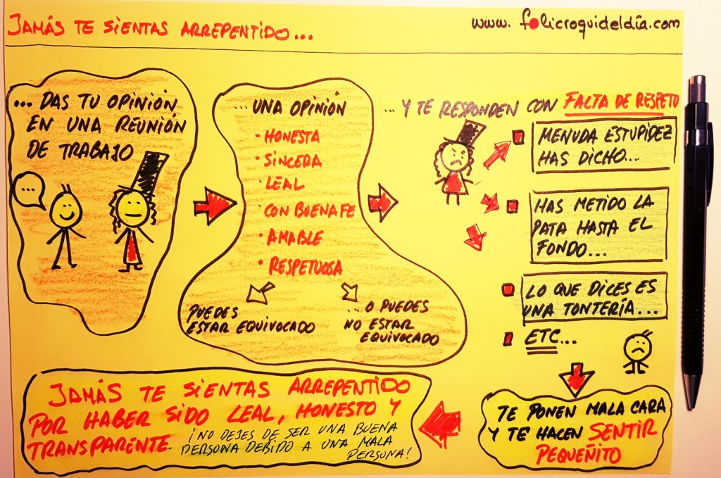 Jamás te sientas arrepentido si eres honesto, leal y sincero…